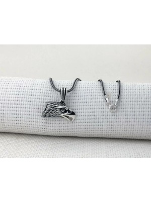 Kartal Kafası Tasarımlı 925 Ayar Gümüş Erkek Kolye