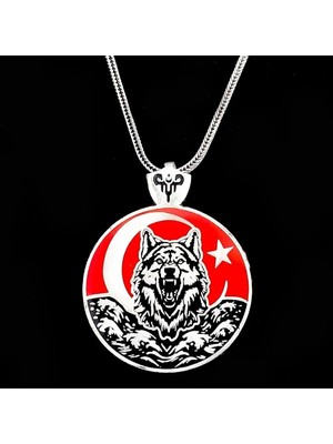 Bozkurt  925 Ayar Gümüş Erkek Kolye