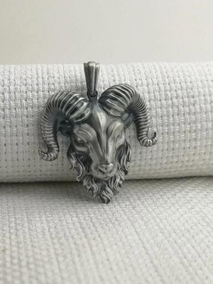 Sakallı Koç Başı Üç Boyutlu 925 Ayar Gümüş Erkek Kolye Ucu