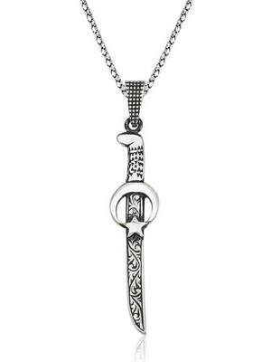 Ay Yıldız 925 Ayar Gümüş Erkek Kolye