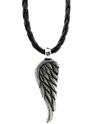 Özel Kartal Kanadı Tasarımlı Deri Ipli 925 Ayar Gümüş Erkek Kolye