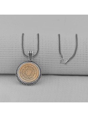 Hz Süleyman Mührü Özel Tasarım 925 Ayar Gümüş Erkek Kolye