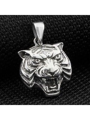 Aslan Kafası 925 Ayar Gümüş Erkek Kolye Ucu