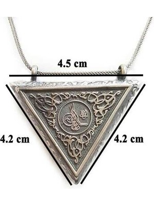 Osmanlı Tugralı Cevşeni Kebir Dualı 925 Ayar Gümüş Erkek Kolye