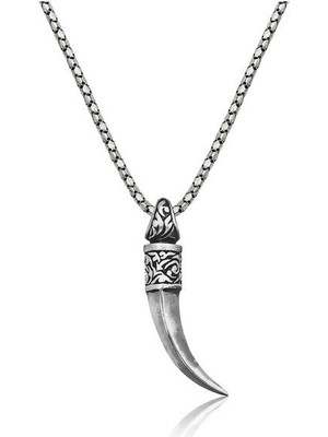 Fil Dişi 925 Ayar Gümüş Erkek Kolye