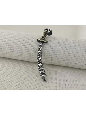 Zülfikar Figürlü Dualı 925 Ayar Gümüş Erkek Kolye Ucu