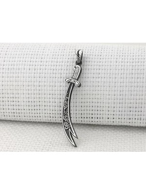 Zulfikar  Tasarımlı 925 Ayar Gümüş Erkek Kolye Ucu