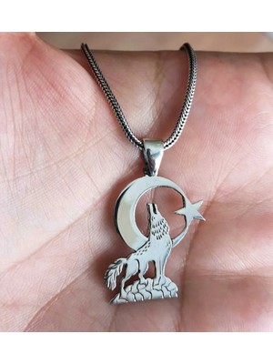 Bozkurt 925 Ayar Gümüş Erkek Kolye