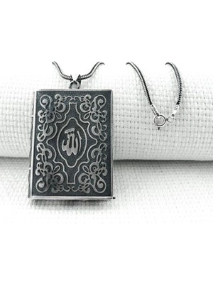 Allah Yazılı Cevşeni Kebir Dualı 925 Ayar Gümüş Erkek Kolye