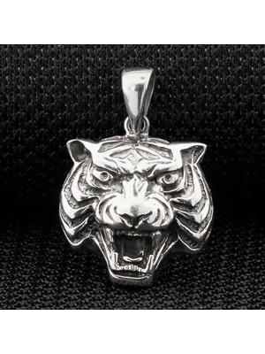 Aslan Kafası 925 Ayar Gümüş Erkek Kolye Ucu