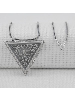 Osmanlı Tugralı Orta Boy Cevşeni Kebir Dualı 925 Ayar Gümüş Erkek Kolye