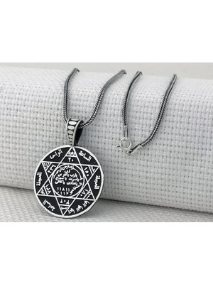 Hz Süleyman Mührü 925 Ayar Gümüş Erkek Kolye