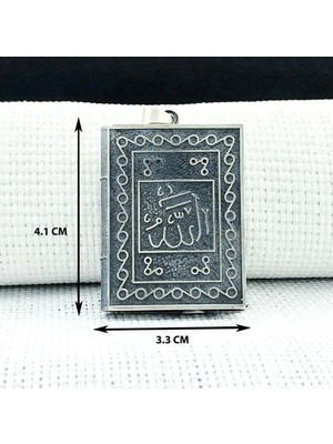 Allah Muhammet Yazılı Cevşeni Kebir Dualı 925 Ayar Gümüş Erkek Kolye Ucu