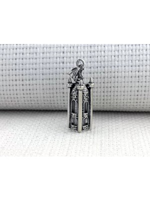 Minare Tasarımlı Cevşen Kebir Dualı 925 Ayar Gümüş Erkek Kolye