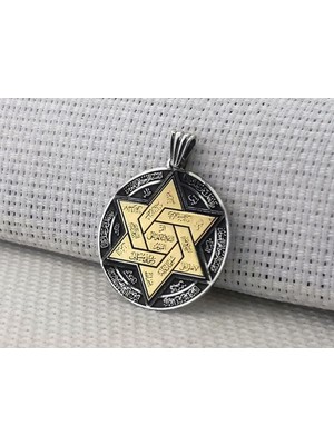 Hz Süleyman Mührü 925 Ayar Gümüş Erkek Kolye Ucu