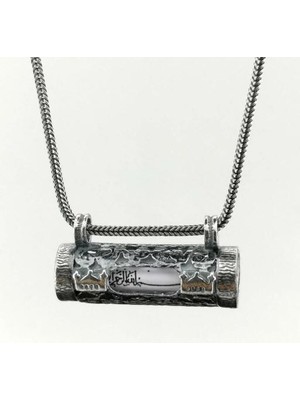 Dualı Cevşeni Kalın Zincir 925 Ayar Gümüş Erkek Kolye