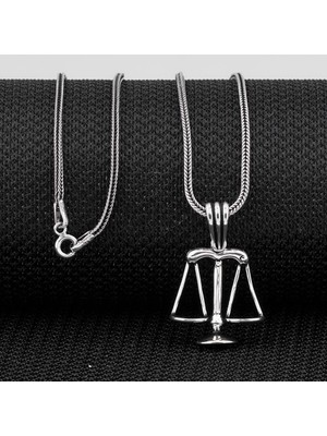 Adalet Terazisi 925 Ayar Gümüş Erkek Kolye Ucu