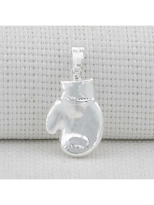 Boks Eldiveni Ucu Küçük 925 Ayar Gümüş Erkek Kolye Ucu