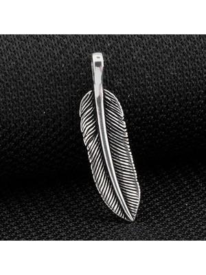 Yaprak Desenli 925 Ayar Gümüş Erkek Kolye Ucu