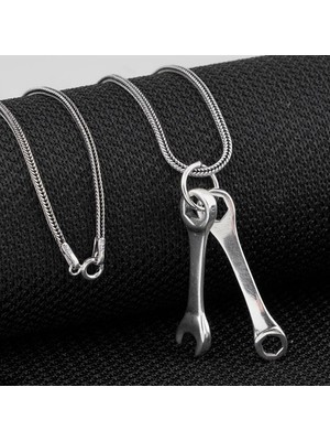 Anahtar Tasarımlı 925 Ayar Gümüş Erkek Kolye