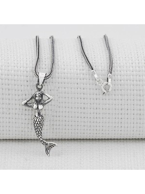 Deniz Kızı 925 Ayar Gümüş Erkek Kolye