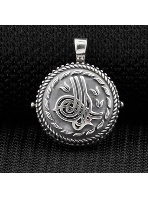 Çift Taraflı Açılabilir Cevşen 925 Ayar Gümüş Erkek Kolye Ucu