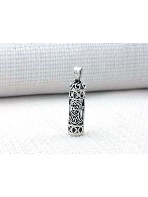 Nali Şerif Motifli Cevşen Kebir Dualı Muska 925 Ayar Kalın Zincirli Gümüş Erkek Kolye