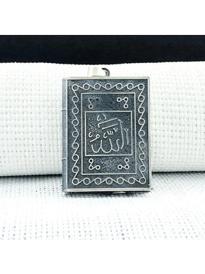 Allah Muhammet Yazılı Cevşeni Kebir Dualı 925 Ayar Gümüş Erkek Kolye Ucu