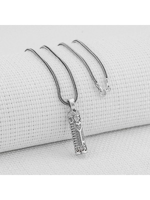 Kalp Anahtar Dualı Cevşen 925 Ayar Gümüş Erkek Kolye