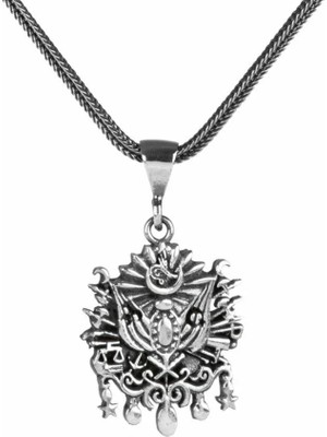 Osmanlı Devlet Armalı 925 Ayar Gümüş Erkek Kolye