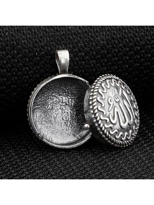 Allah Yazılı Cevşeni Kebir Dualı 925 Ayar Gümüş Erkek Kolye Ucu