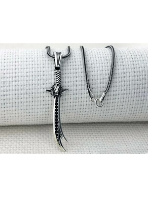 Aslan Tasarımlı Zulfikar  925 Ayar Gümüş Erkek Kolye Ucu