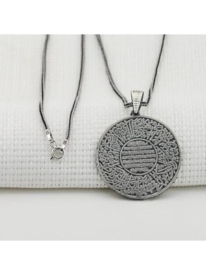 Kitmir ve Nazar Dualı 925 Ayar Gümüş Erkek Kolye