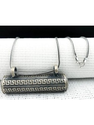 Büyük Boy  Cevşeni Kebir Dualı 925 Ayar Gümüş Erkek Kolye