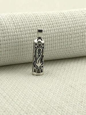 Çapa Tasarımlı Cevşeni Kebir Dualı Yazılı 925 Ayar Gümüş Erkek Kolye Ucu