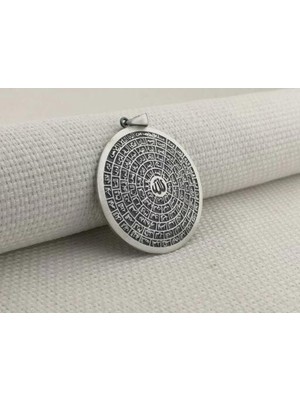 Esmaul Husna Dualı Büyük Boy 925 Ayar Gümüş Erkek Kolye Ucu