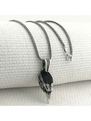 Kartal Başı 925 Ayar Gümüş Erkek Kolye