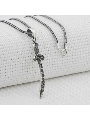 Zülfikar Tasarımlı 925 Ayar Gümüş Erkek Kolye