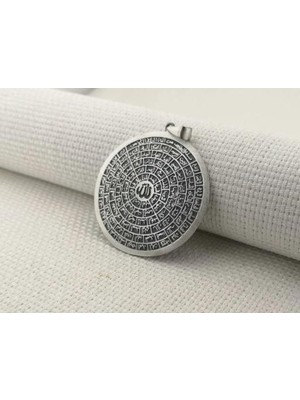 Esmaul Husna Dualı Büyük Boy 925 Ayar Gümüş Erkek Kolye Ucu