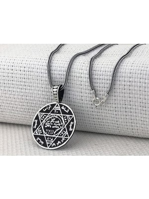 Hz Süleyman Mührü 925 Ayar Gümüş Erkek Kolye