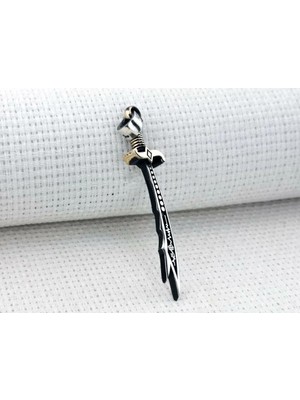 Kalp Atışlı Zulfikar Yazılı Tasarım 925 Ayar Gümüşerkek Kolyesi Ucu