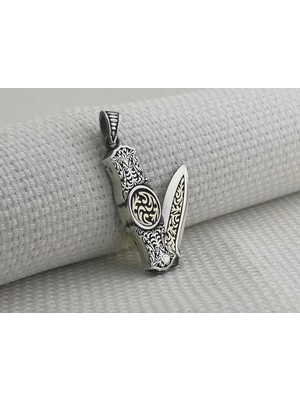 Cakı Özel Tasarımlı Özel Işlemeli  925 Ayar Gümüş Erkek Kolye Ucu