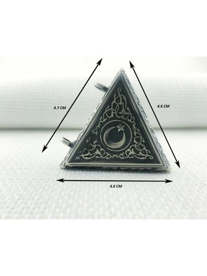  Cevşen Ay Yıldızlı Muska 925 Ayar Gümüş Erkek Kolye