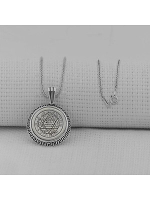 Hz Süleyman Mührü 925 Ayar Gümüş Erkek Kolye