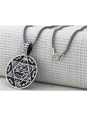 Hz Süleyman Mührü 925 Ayar Gümüş Erkek Kolye