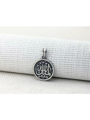 Mulki Allah Mulk Allahın Yazılı 925 Ayar Gümüş Erkek Kolye Ucu