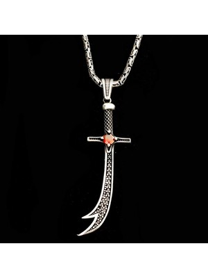 Zulfikar 925 Ayar Gümüş Erkek Kolye