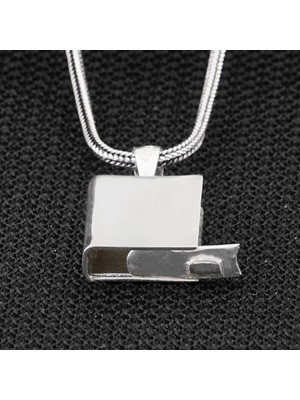 Açılabilir Cevşen Muskalık Kare 925 Ayar Gümüş Erkek Kolye