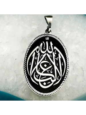 La Galibe Illallah Allah Tan Başka Galip YOKTUR925 Ayar Gümüş Erkek Kolye