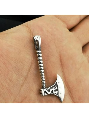 Balta Tasarımlı 925 Ayar Gümüş Erkek Kolye Ucu